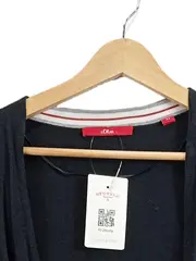 Vorschaubild 4 von Damen Strickjacke Schwarz Gr. 44 XXL Basic Viskose Baumwolle