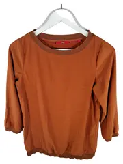 Vorschaubild 1 von Damen Bluse Shirt Gr. 36/S Orange Glitzerbesatz 3/4-Arm Elegant