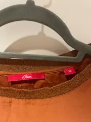 Vorschaubild 3 von Damen Bluse Shirt Gr. 36/S Orange Glitzerbesatz 3/4-Arm Elegant