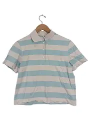 Vorschaubild 1 von Damen Poloshirt gestreift Gr. 38/M Preppy Baumwolle Kurzarm
