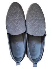 Vorschaubild 2 von Damen Slipper Grau Leder Strukturmuster Slip-On Gr. 37