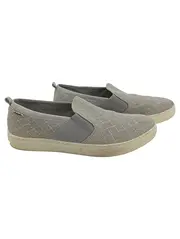 Vorschaubild 1 von Damen Slipper Grau Leder Strukturmuster Slip-On Gr. 37