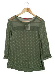 Vorschaubild 1 von Bluse Damen Gr. 32/XXS Grün Vintage Bohemian 3/4-Arm