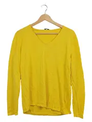 Vorschaubild 1 von Damen Pullover Langarm V-Ausschnitt Gelb Gr. XL