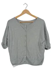 Vorschaubild 1 von Strickjacke Damen Gr. 32/34 XS Grau Kurzarm Cardigan