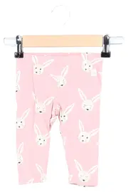 Vorschaubild 1 von Baby Leggings Gr. 68 Rosa mit Hasen Muster Kinder Hose Charmant