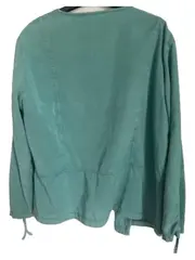 Vorschaubild 2 von Damen Leichte Jacke Gr. 42 Türkis Lyocell Baumwolle