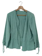 Vorschaubild 1 von Damen Leichte Jacke Gr. 42 Türkis Lyocell Baumwolle