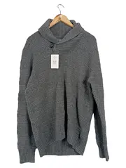 Vorschaubild 1 von Herren Pullover Strickpullover Grau M Wolle Casual Strukturmuster