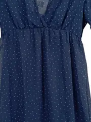 Vorschaubild 2 von BENETTON Freizeitkleid Damen Gr. 36 S Blau Punkte Rüschen Midikleid