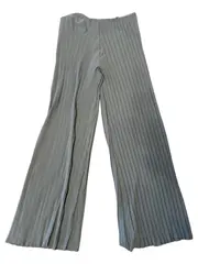 Vorschaubild 4 von Damen Plissee Stoffhose Grün Elegant Weites Bein Gr. L/40