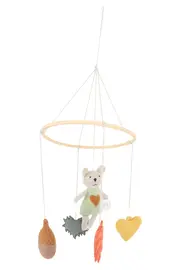 Vorschaubild 2 von Mobile Baby Kinder Maus Eichel Blätter Mehrfarbig Baumwolle Polyester 90cm