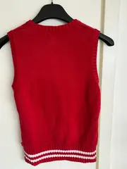 Vorschaubild 2 von Kinder Pullunder Gr. 128 Rot Preppy Strickweste mit E Applikation