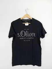 Vorschaubild 2 von Herren T-Shirt Schwarz Gr. 46/S Quality & Supply Baumwolle