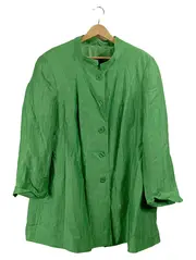 Vorschaubild 1 von Leichte Jacke Damen Gr. 50 Grün Leinen Casual Sommer