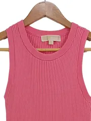 Vorschaubild 2 von Damen Rippstrick Top Pink Gr. 36/S Casual Ärmellos