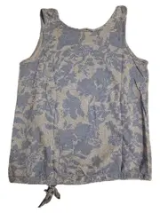 Vorschaubild 2 von Damen Top Blau Blumenmuster Gr. 38 M Leinen Baumwolle