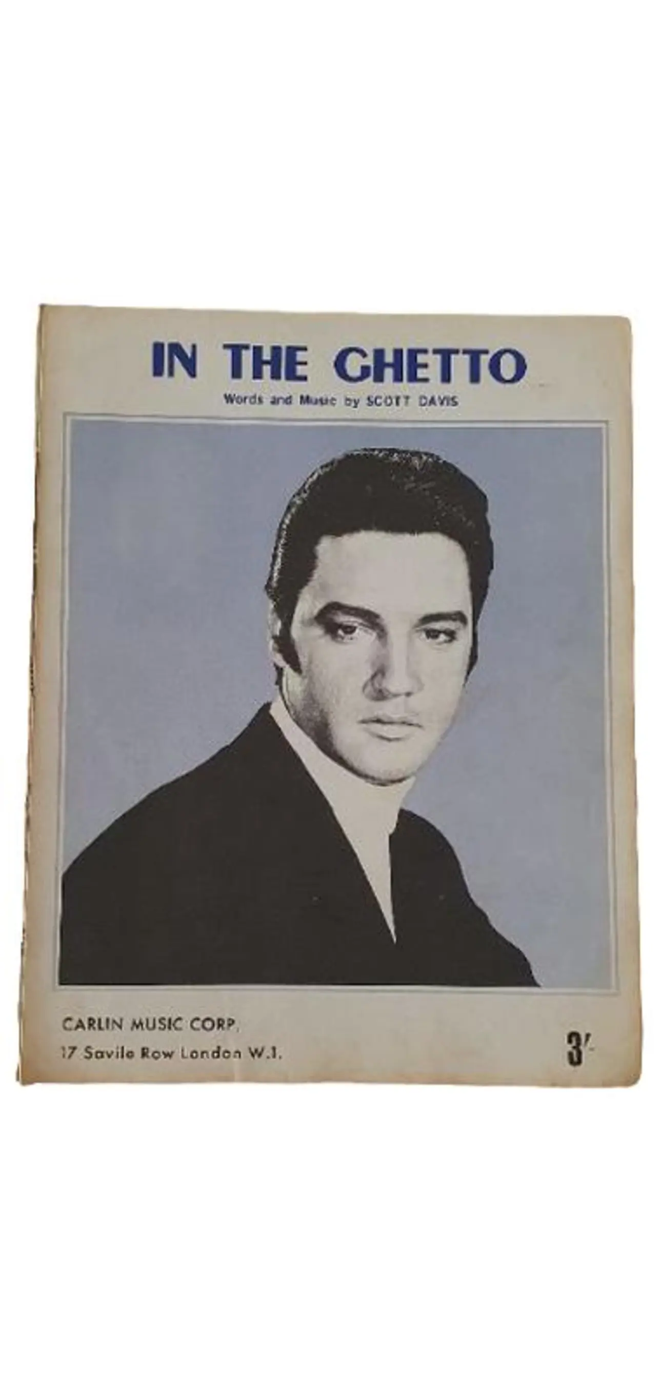 Elvis Presley In The Ghetto Notenblatt Taschenbuch Carlin Music