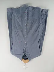 Vorschaubild 3 von Herren Business Hemd Blau Gestreift Gr. 48, M Slim Fit Baumwolle