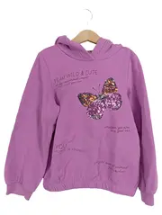 Vorschaubild 1 von Mädchen Hoodie Schmetterlingsprint Lila Gr. 128/134 Baumwolle