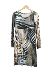 Vorschaubild 1 von PIU & PIU Damen Freizeitkleid Gr. 36/S Animal-Print Mehrfarbig Viskose Modern