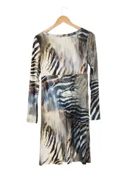 Vorschaubild 2 von PIU & PIU Damen Freizeitkleid Gr. 36/S Animal-Print Mehrfarbig Viskose Modern