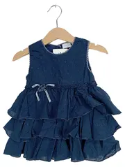 Vorschaubild 1 von Sommerkleid Mädchen Gr. 74 Blau Rüschen Baumwolle Baby
