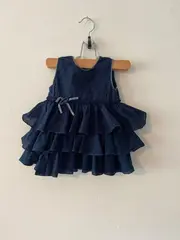 Vorschaubild 2 von Sommerkleid Mädchen Gr. 74 Blau Rüschen Baumwolle Baby