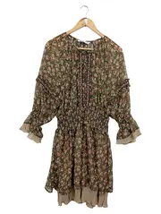 Vorschaubild 1 von Freizeitkleid Damen 38/M Mehrfarbig Blumenmuster Bohemian Vintage