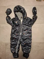 Vorschaubild 3 von Kinder Schneeanzug Gr. 62 Blau Outdoor mit Fäustlingen