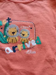 Vorschaubild 3 von Baby T-Shirt Gr. 62 Orange Löwen Motiv Baumwolle