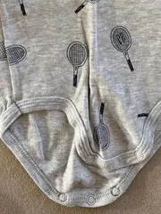 Vorschaubild 3 von Baby Body Gr. 80 Baumwolle Kurzarm Grau Grafisch Logo