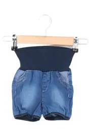 Vorschaubild 1 von Kinder Shorts Gr. 62 Blau Uni Baumwolle Casual Rippstrick