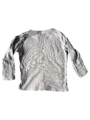 Vorschaubild 2 von Langarmshirt Kinder Gr. 98 Grau Basic Brusttasche Baumwolle