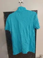 Vorschaubild 2 von Herren Poloshirt Türkis Gr. L Kurzarm Print Business Class