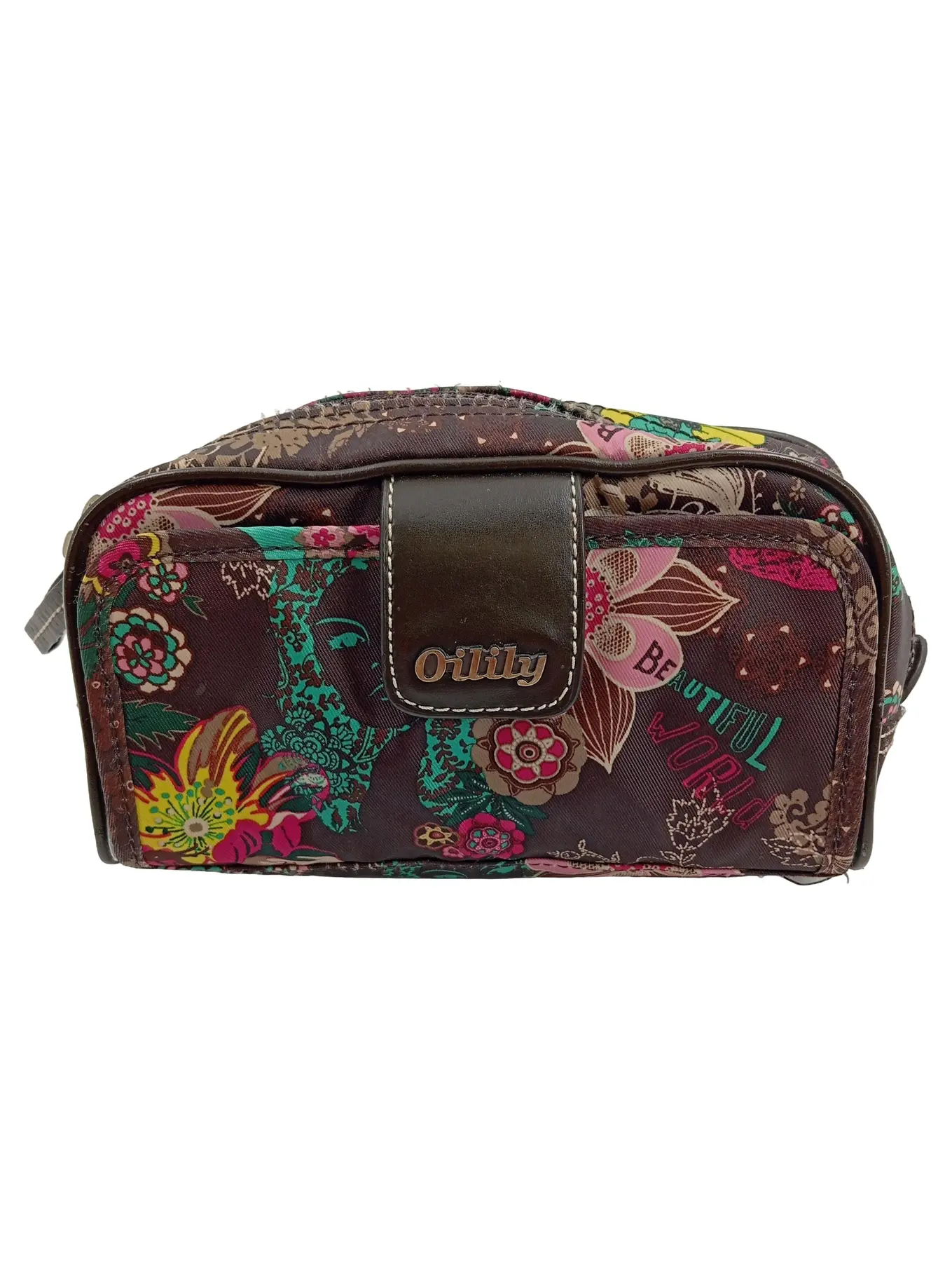 OILILY Damen Kulturbeutel Mehrfarbig Florales Muster Polyester Casual 20x14cm
