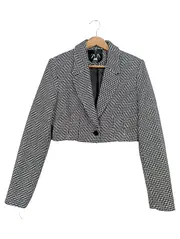 Vorschaubild 4 von Damen Blazer Cropped Kariert Gr. 38/M Elegant