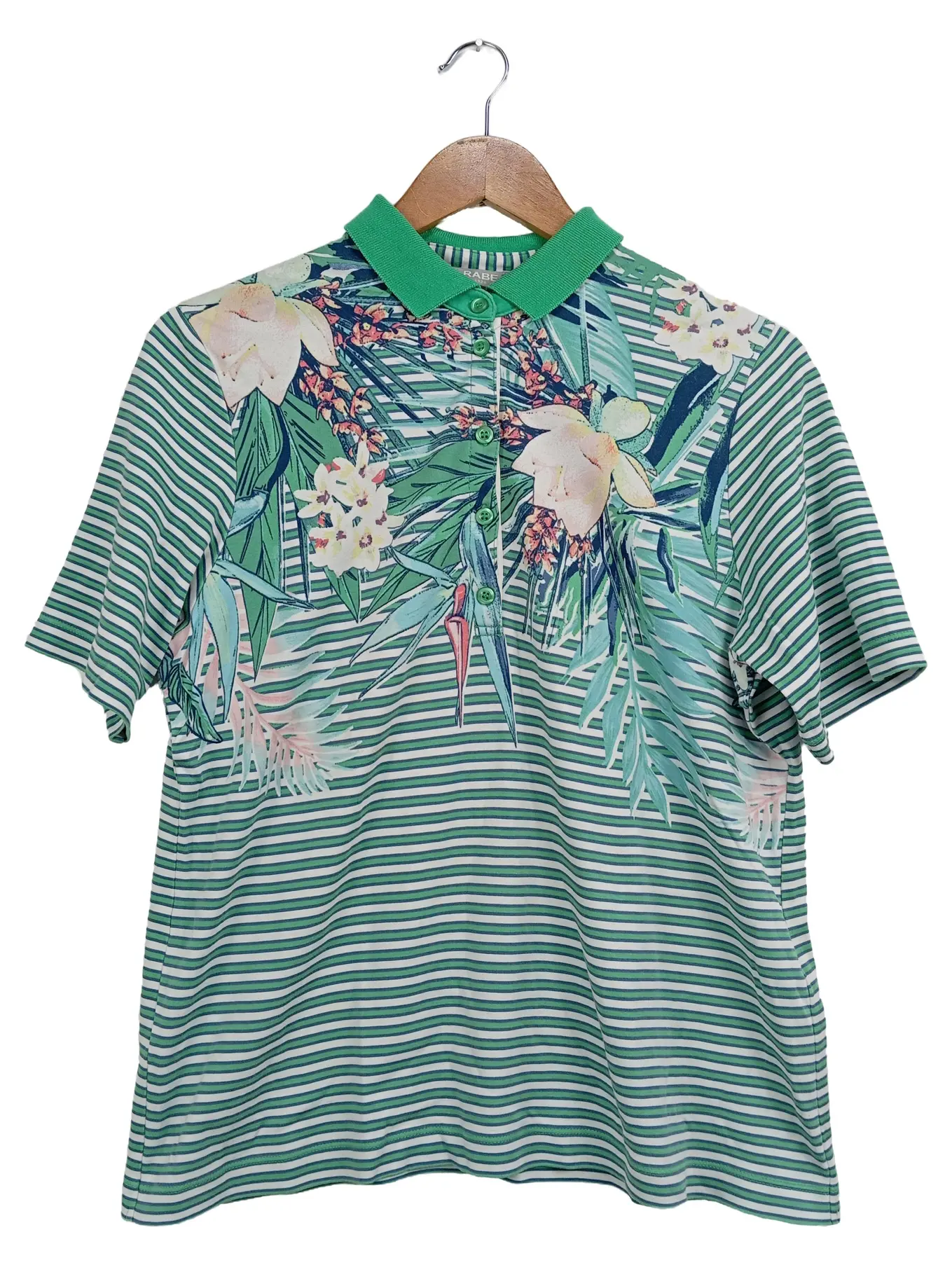 RABE Damen Poloshirt Gr. 42;XL Mehrfarbig Blumenmuster Casual