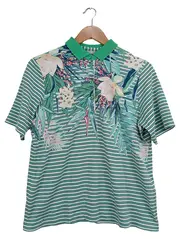 Vorschaubild 1 von Damen Poloshirt Gr. 42;XL Mehrfarbig Blumenmuster Casual