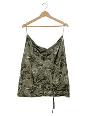 Vorschaubild 1 von Damen A-Linienrock Paisley Oliv Gr. XL Bohemian Midirock
