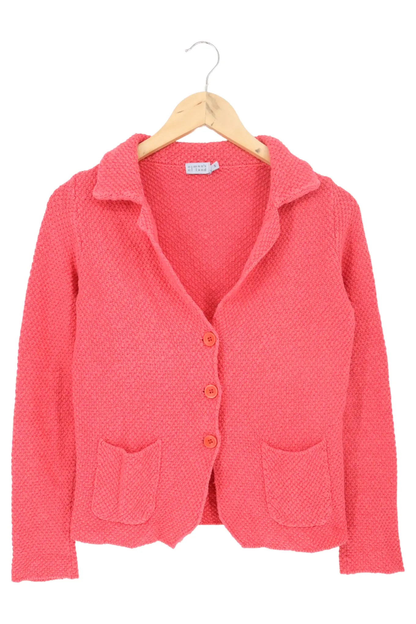 NO MAN'S LAND no mans land Damen Strickjacke Rosa Gr. 36/S Klassisch Preppy Baumwolle