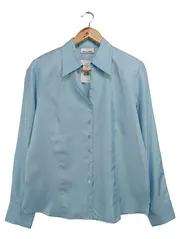 Vorschaubild 1 von Damen Bluse Gr. 40/L Blau Business Elegant Langarm Polyester