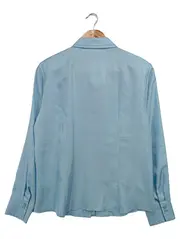 Vorschaubild 2 von Damen Bluse Gr. 40/L Blau Business Elegant Langarm Polyester