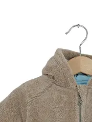 Vorschaubild 2 von Kinder Fleecejacke Gr. 56 Beige Kapuze Reißverschluss Outdoor