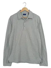 Vorschaubild 1 von Herren Langarm Poloshirt Grau Meliert Baumwolle Gr. XXL