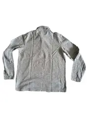 Vorschaubild 3 von Herren Langarm Poloshirt Grau Meliert Baumwolle Gr. XXL