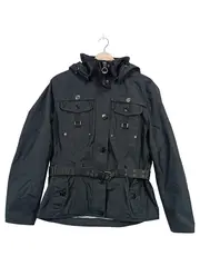 Vorschaubild 1 von Damen Outdoorjacke Gr. 40/L Oliv Polyester Gürtel Kapuze