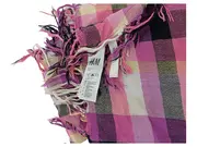 Vorschaubild 2 von Damen Schal Kariert Fransen Rosa Lila Baumwolle 72x72cm
