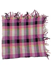 Vorschaubild 1 von Damen Schal Kariert Fransen Rosa Lila Baumwolle 72x72cm