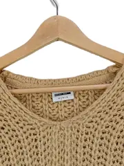 Vorschaubild 3 von Damen Strick Pullover Beige Gr. S Cropped Oversized Freizeit